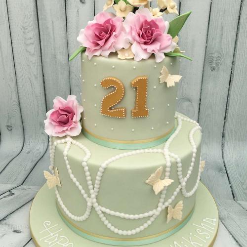 Two tier 21st Birthday Cake