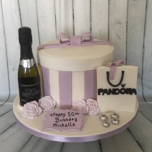 Prosecco and Pandora Birthday Cake